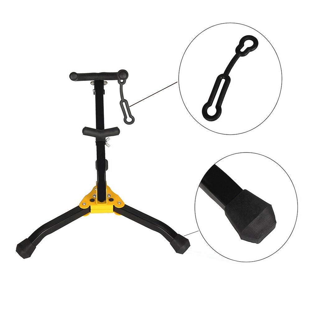 zosenda Adjustable Foldable Saxophone Stand - Portable Metal Tripod Holder Rack for Alto/Tenor - Black, Model SAX-STAND