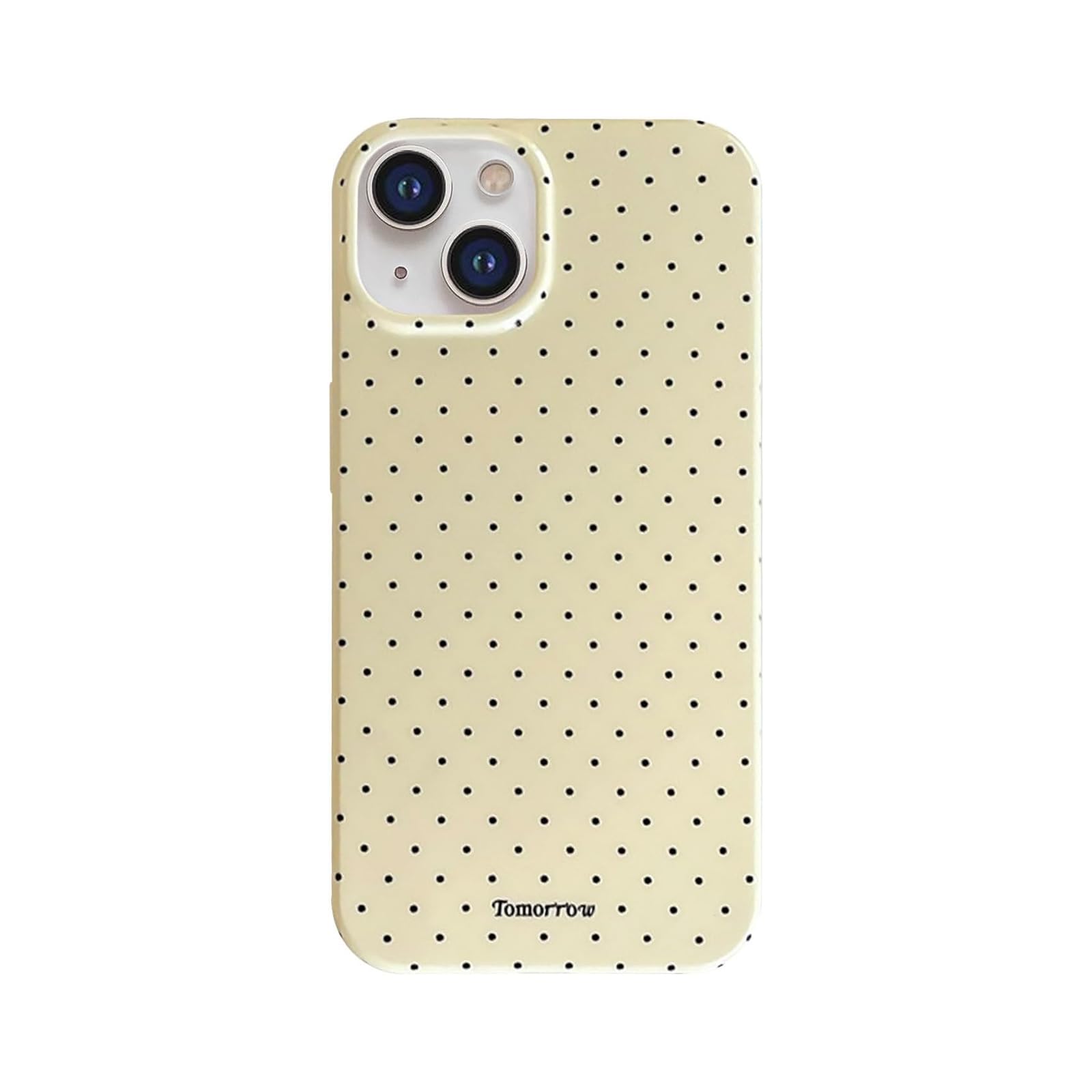 Faneiy for iPhone 15 Case Cute Fashion Polka Dot Aesthetics Women Girly Stylish Protective Soft Shockproof Phone Case Yellow
