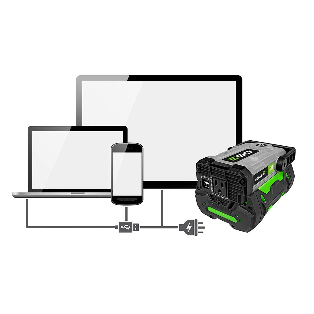 Ego Power+ Portable Inverter, 150W, Power Inverter Generator, Quiet, Battery And Charger Not Included - Pad1500