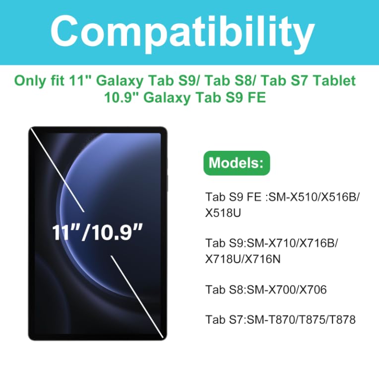 Procase 1 Pack Screen Protector For Galaxy Tab S9 Fe 10.9''/ S9 2023/ Tab S8 2022/ Tab S7 2020 11'', 9H Hardness Tempered Glass