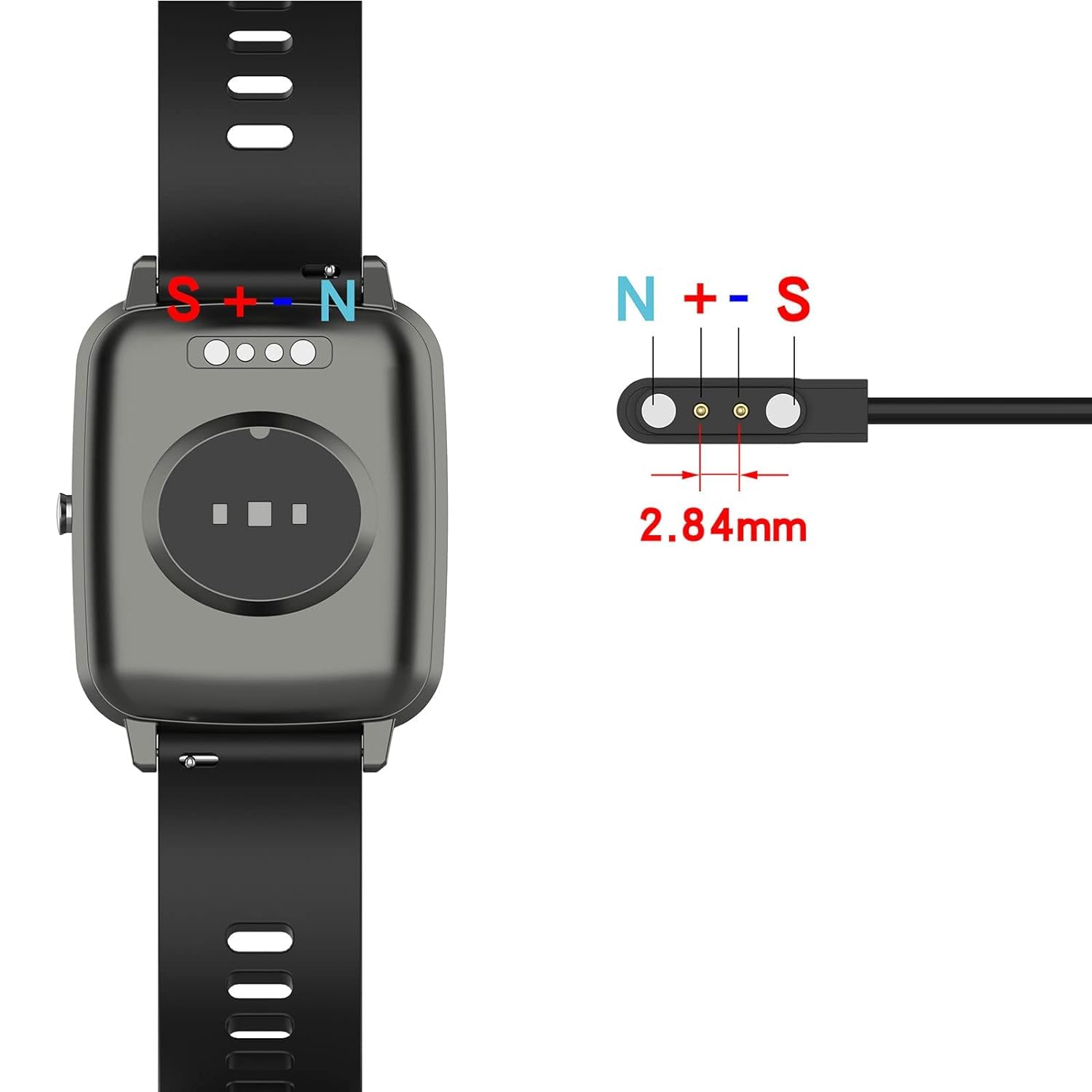 Gaolaoz Smart Watch Charger Magnetic 2 Pin Charging Cable Wall Adapter Cord For Willful/Yamay/Letsfit/Letscom/Fitpolo/Lintelek/V