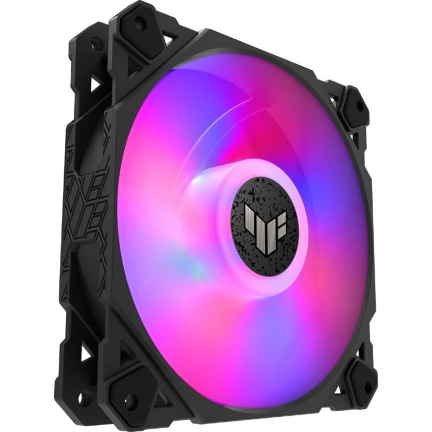 Asus 120Mm Argb Pwm Chassis Fan With Advanced Fluid Dynamic Bearing, Customizable Leds, Double-Layer Led Array - For Computer Ca