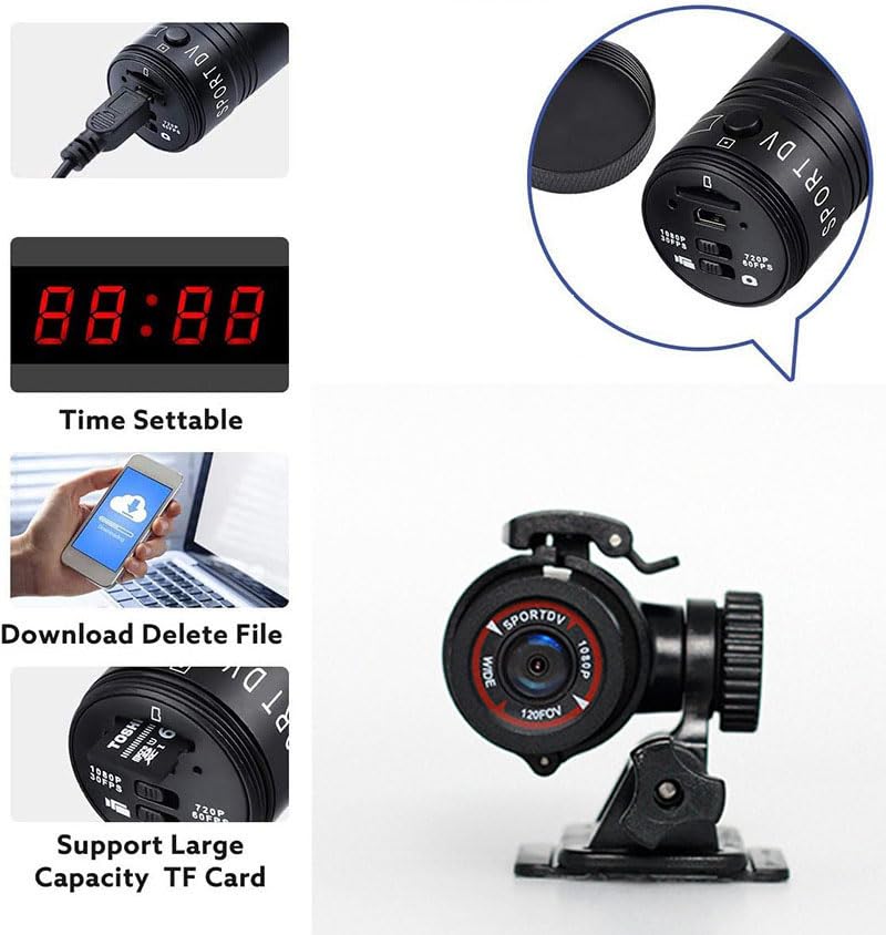 Fonykadpt Bicycle Motorbike Helmet Camera, Hd 1080P Sports Action Camera, Motorcycle Helmet Camera Waterproof Bike Video Camera,