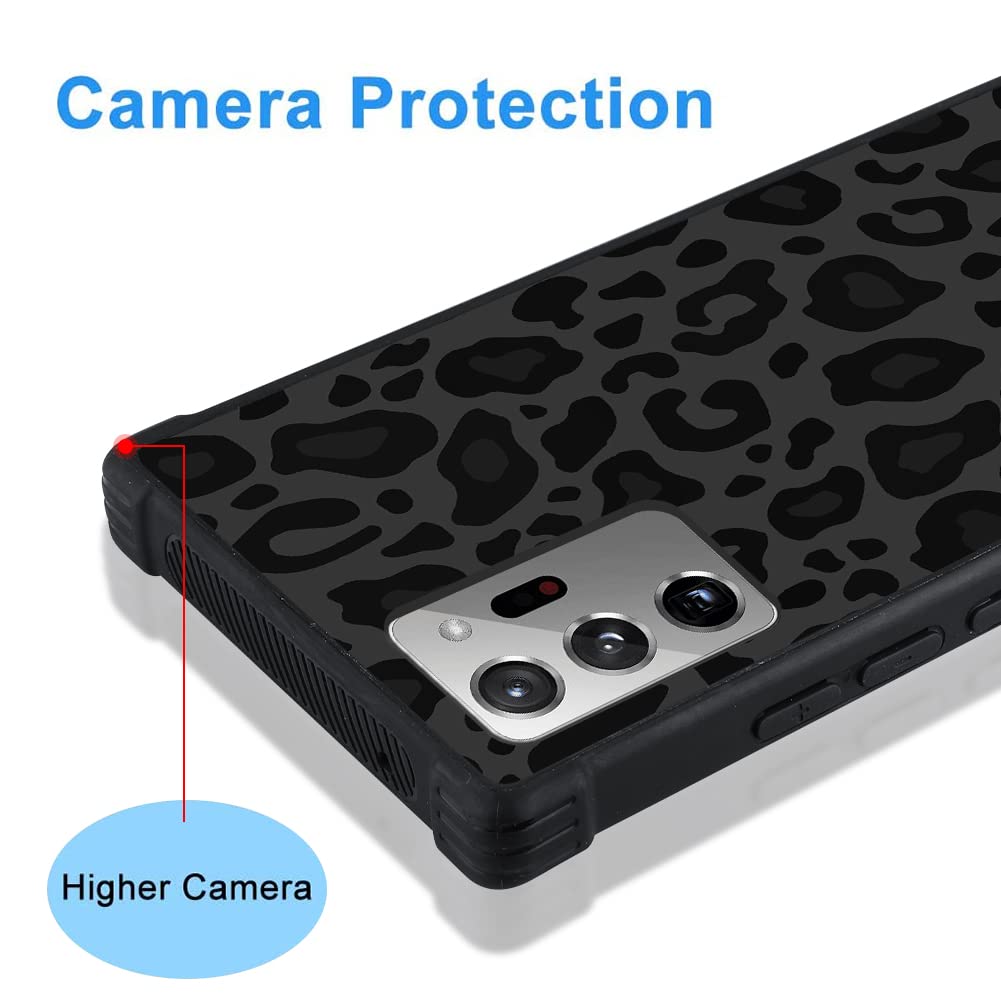 KANGHAR Protective Case for Samsung Galaxy Note 20 Ultra 6.9 Inch Black Leopard Shockproof Rugged TPU PC Non-Slip