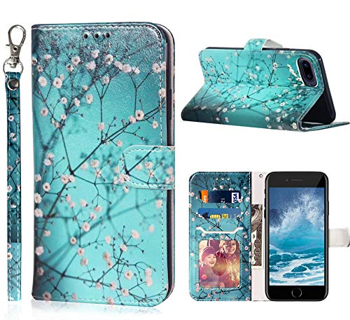 Designed For Iphone 8 Plus Wallet Case,Iphone 7 Plus Wallet Case,Iphone 6/6S Plus Case,Jancalm Pattern Premium Pu Leather [Wrist