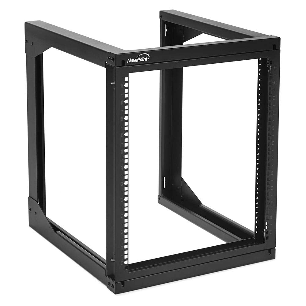 Navepoint 12U Server Rack With Swing Gate   12U Wall Mount Rack For 19 Inch It Equipment Open Frame Rack   Network Rack Wall Mou