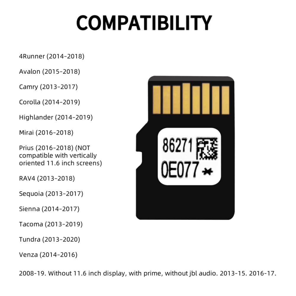 2025 Latest Navigation Sd Card Compatible With Toyota Highlander Tacoma 4Runner Rav4 Camry Corolla Tunder, Navigation Accessorie