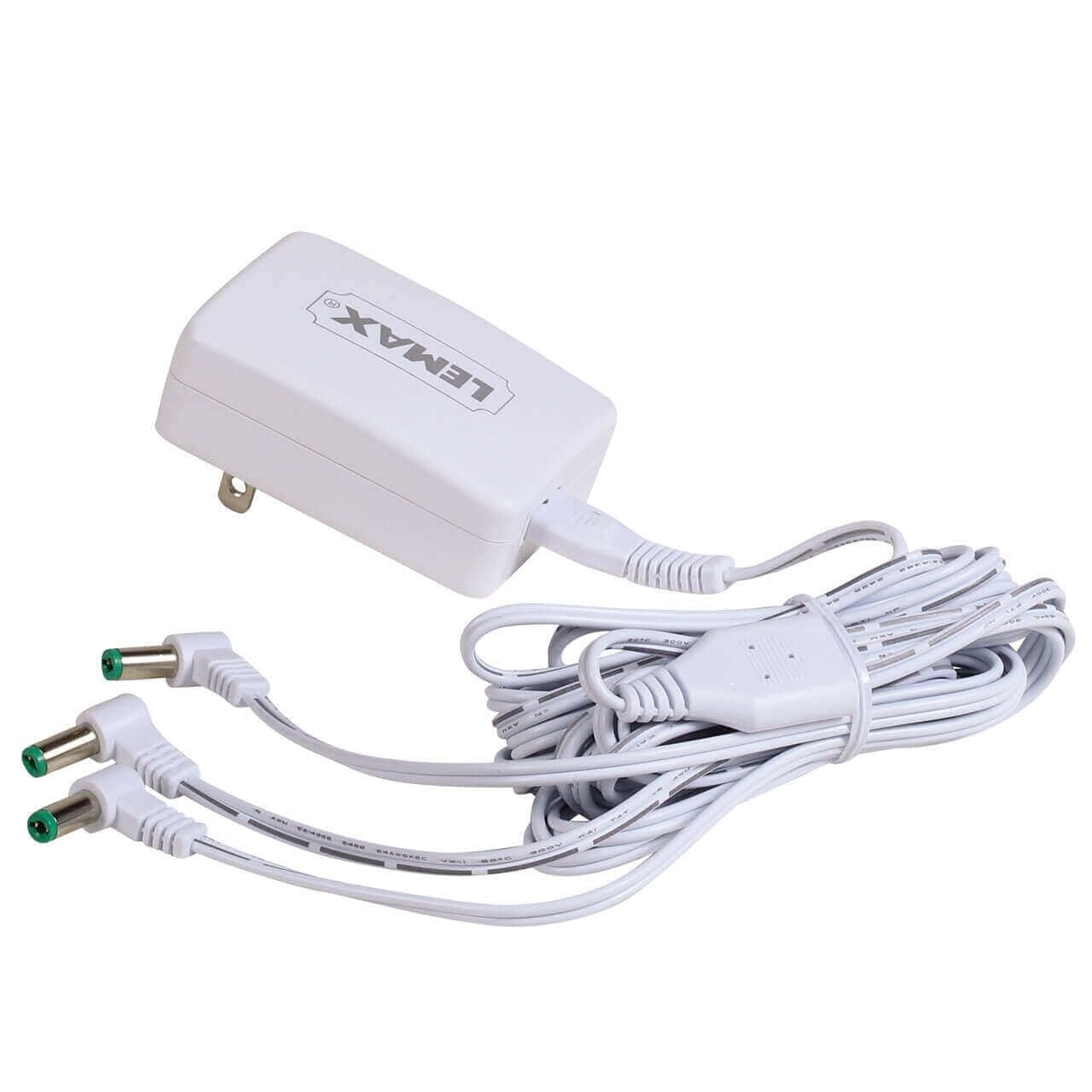 Lemax 94563 Switching Mode 3 Output Power Adapter, New 2019 Fixed Us Plug V.2, White, 4.5V, 1000Ma, Input 100 240V