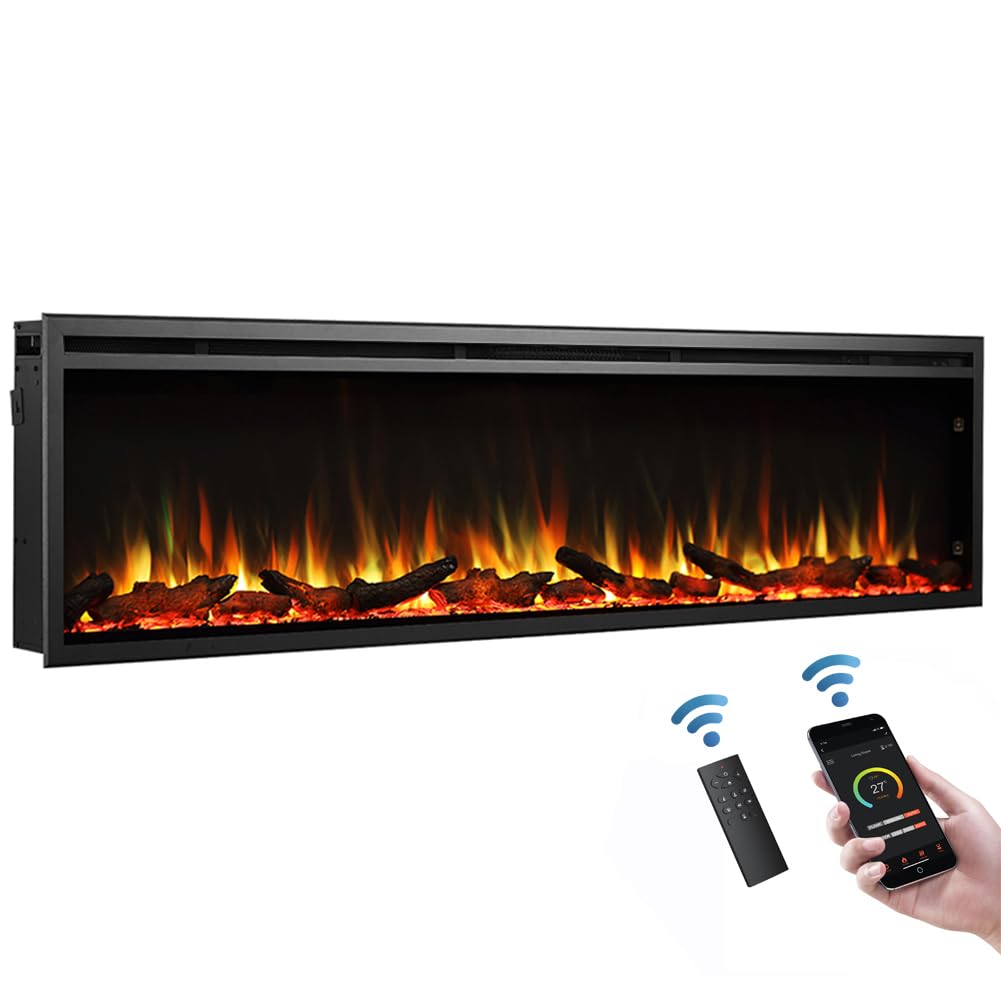Legendflame Austin In Wall Recessed & Wall Mounted Electric Fireplace (72'')