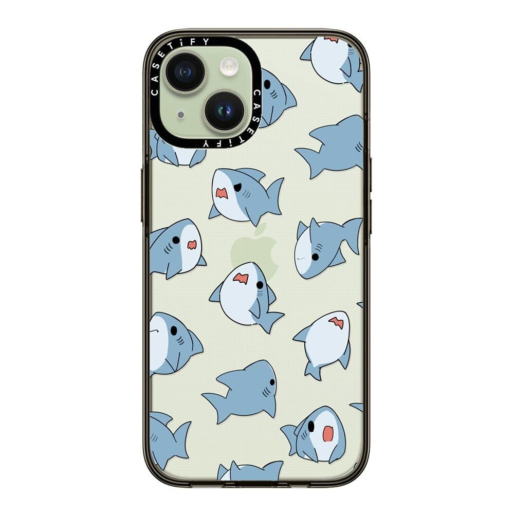 Casetify Compact Case For Iphone 15 [2X Military Grade Drop Tested / 4Ft Drop Protection]   Normal Leonarudo Pattern   Clear Bla