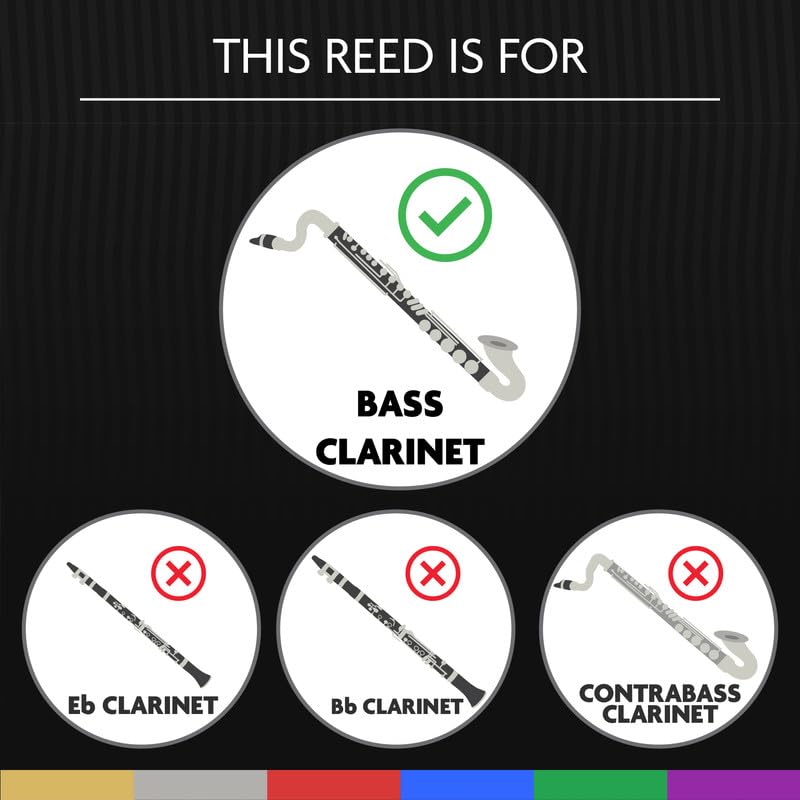 L  Gre Reeds - Bass Clarinet Reed, Classic, Strength 2.00 (Bc200) - Premium Synthetic Woodwind Reed