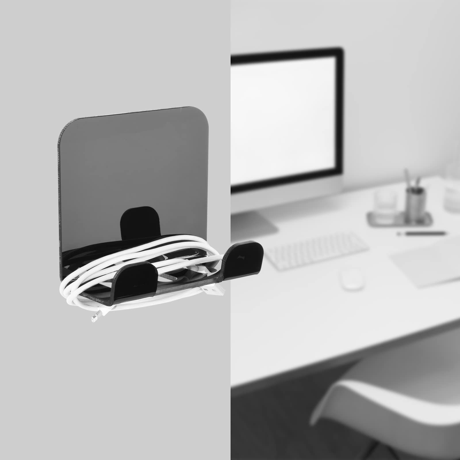 Cosmos 2 Pcs Wall Mount Phone Holder, Smartphone Charging Stand Wall Rack, Bedside Organizer Storage Bracket Compatible With Mos