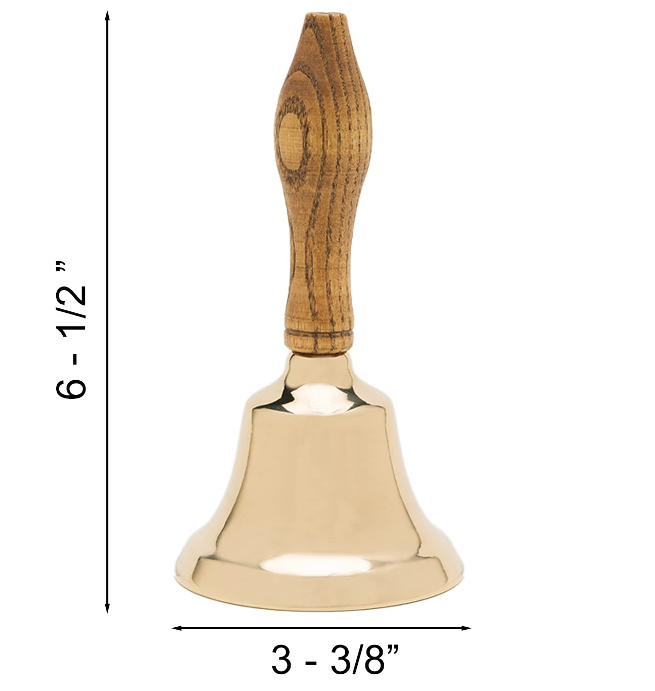 Bevin Bells Solid Brass Hand Bell | 4Hb | New England Hardwood Handle | Elegant Hand Call Bell | Noise Makers | Loud Brass Bells