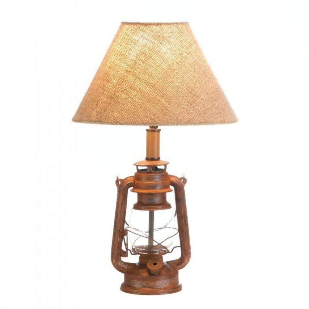 Farmhouse Red Star Table Lamp 9.5x4.5x19
