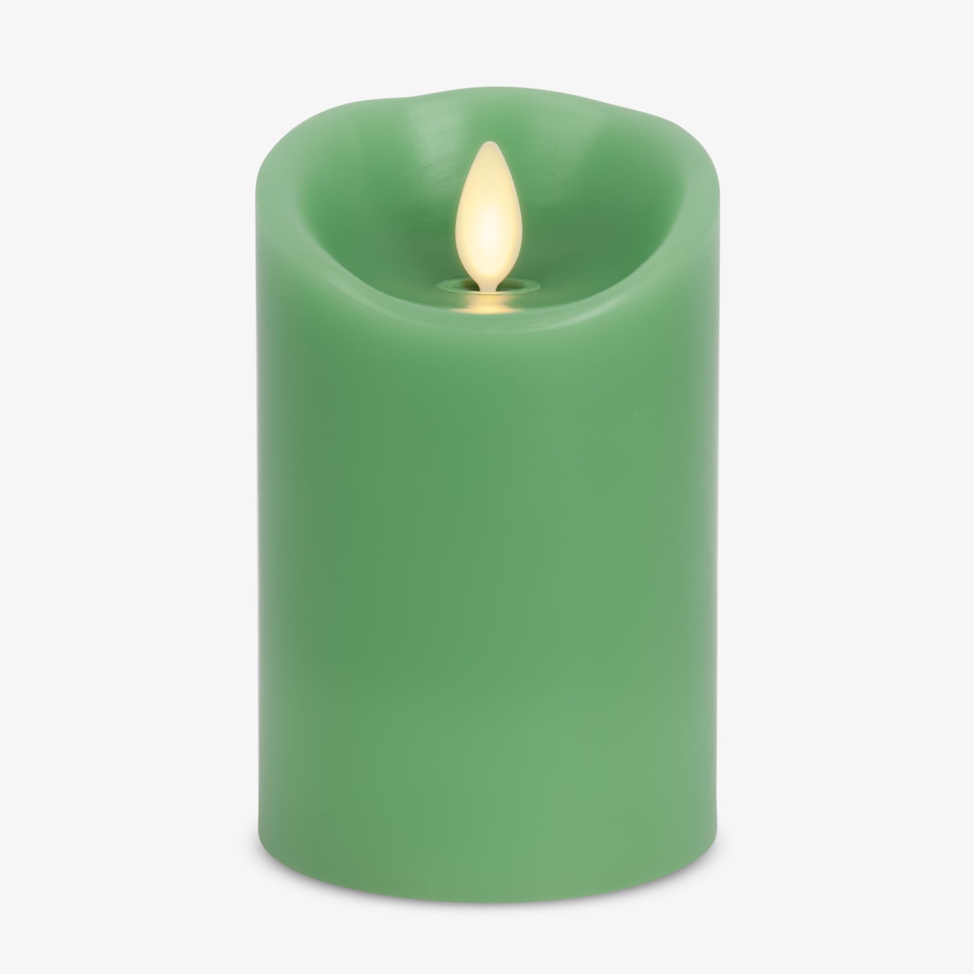 Luminara Flameless Led Battery Operated Flickering Pillar Moving Flame Candles (Vibrant Green, 3 X 4.5)