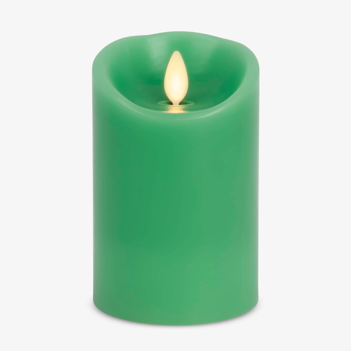 Luminara Flameless Led Battery Operated Flickering Pillar Moving Flame Candles (Vibrant Green, 3 X 4.5)