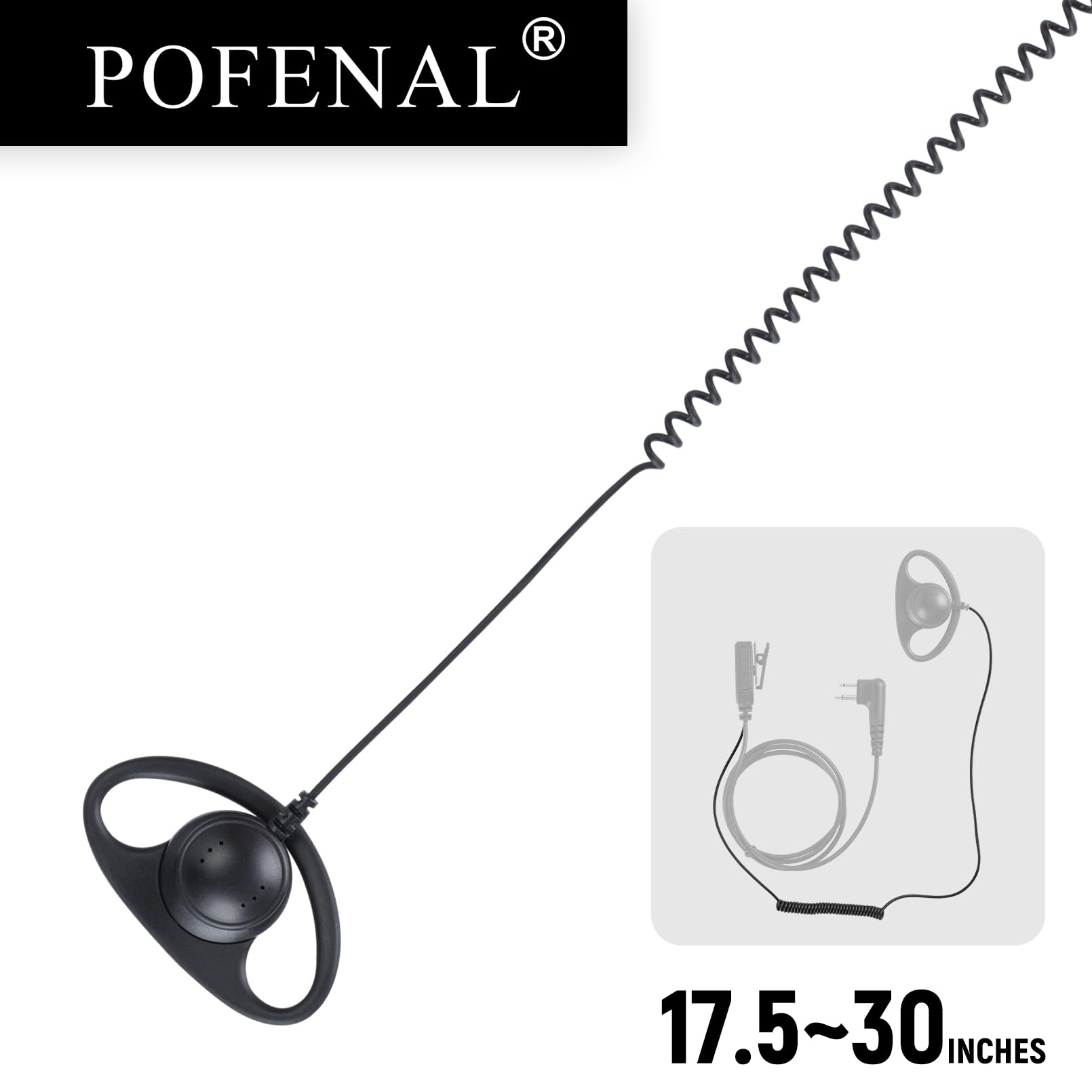 Pofenal Single Wire Walkie Talkie Earpiece Compatible For Motorola Cls1410 Cp200 Gp2000 Xu1100 Pro1150 Mu12 Radio With Ptt Mic D