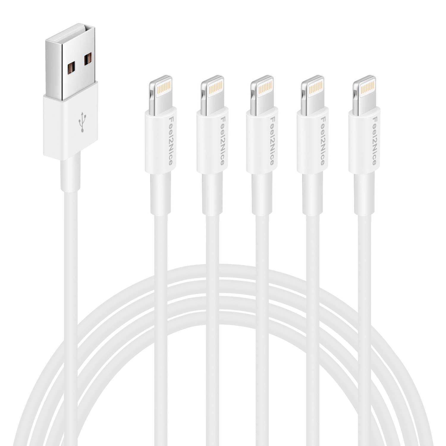 Iphone Charger, Lightning Cable, 5Pack 3Ft Phone Charger To Syncing Charging Cable Data Cord Compatible With Iphone Xs, Iphone Xs Max, Iphone Xr, Iphone X, Iphone 8 /Plus, Iphone 7/6/5 /Plus More