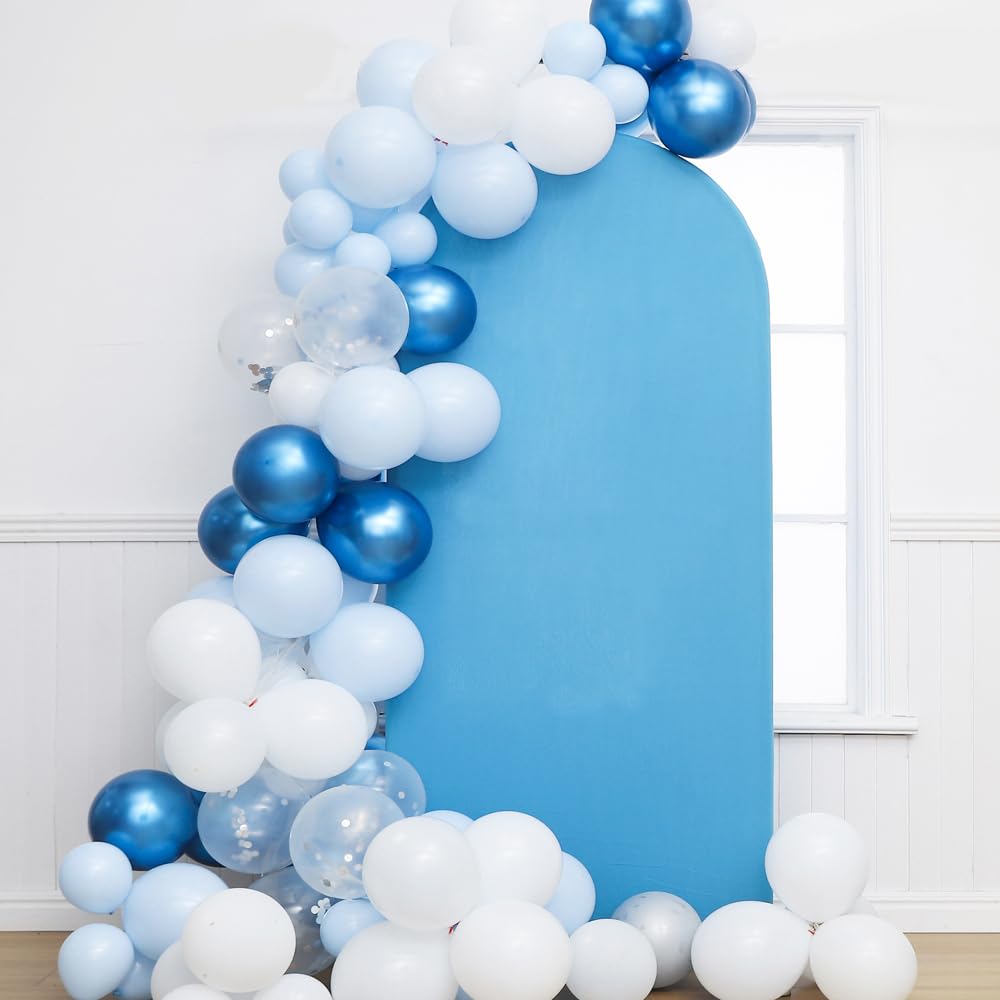Spandex Fitted Baby Blue 6 Ft Arch Backdrop Cover   Jkdmjf Round Top Chiara Backdrop Cover For Wedding Birthday Party Engagement