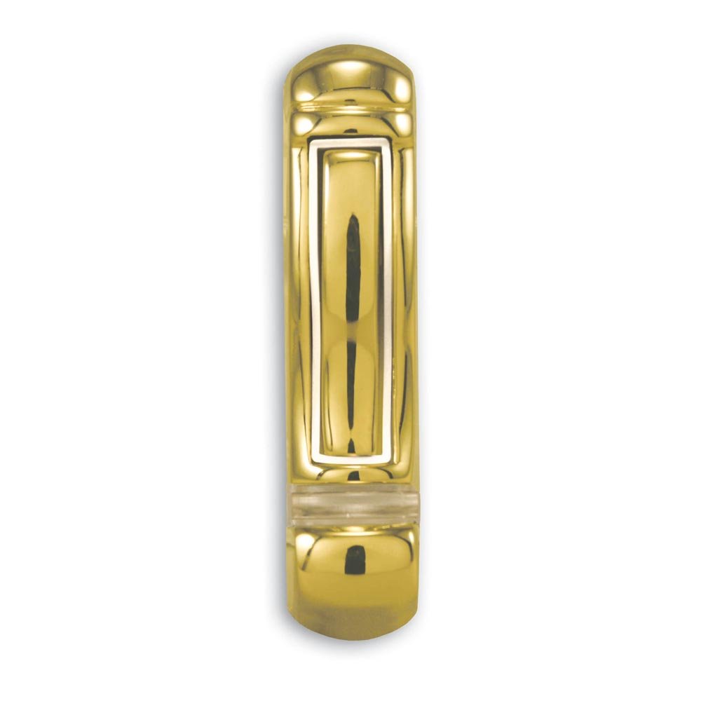 Heath Zenith Sl 6400 Wireless Battery Operated Push Button With Lifetime Finish, Polished Brass