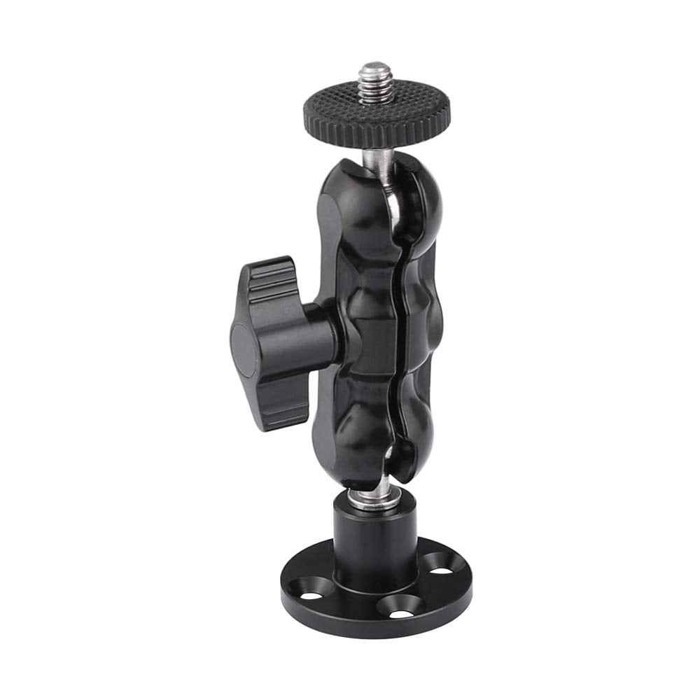 Kayulin 1/4'' 20 Mini Ball Head Wall Ceiling Mount For Monitor Home Surveillance System (Black)