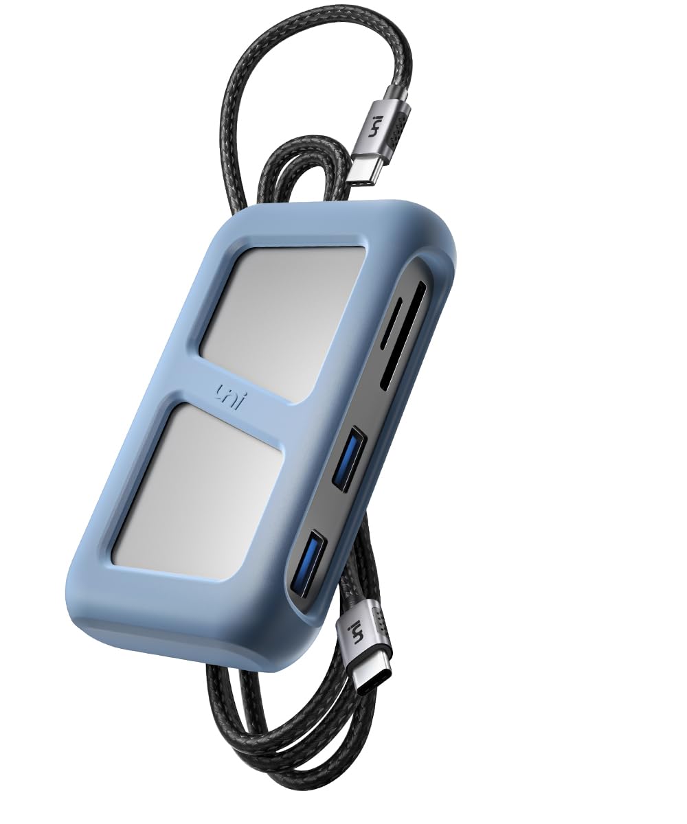 Uni Usb C Hub, 8 In 1 Usb Type C Multiport Hub, 4K @60Hz Hdmi, 1 Gbps Lan, 100W Pd, 5 Gbps Usb 3.0, Compatible With Ipad Pro, Macbook Pro/Air, Dell Xps, Galaxy, Etc, 3Ft