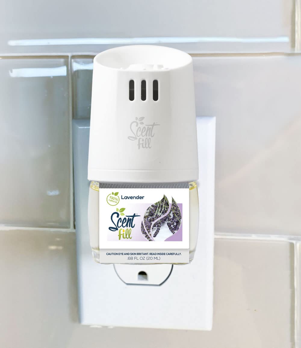 Scent Fill 100% Natural Lavender Plug In Air Freshener, Scented Oil Refills, 3 Refills