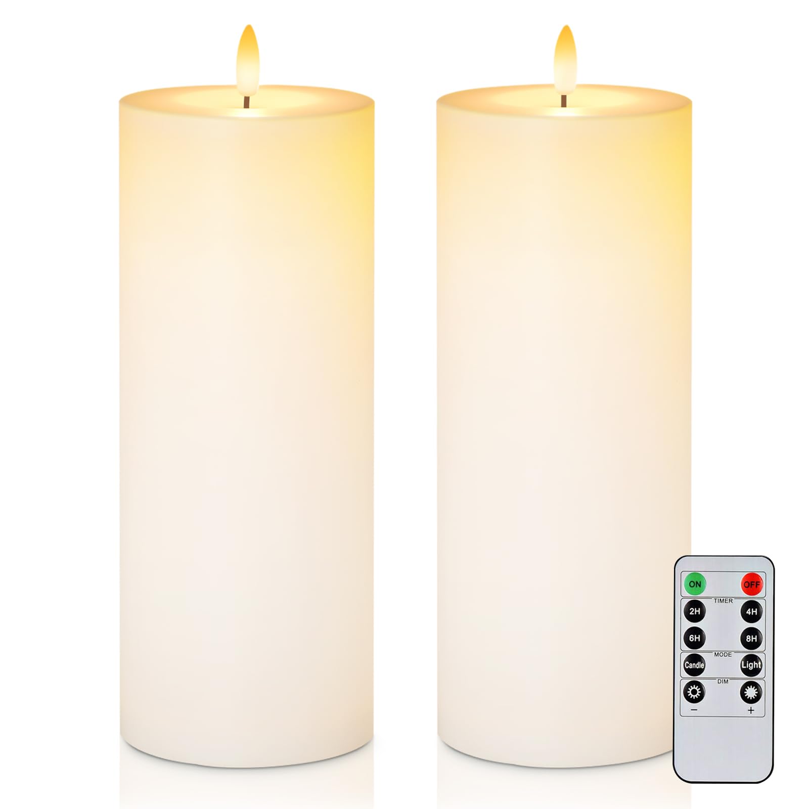 5Plots 4'' X 10'' Waterproof Outdoor Flameless Candles Battery Operated Led Large Pillar Candles With Remote And Timer For Indoo