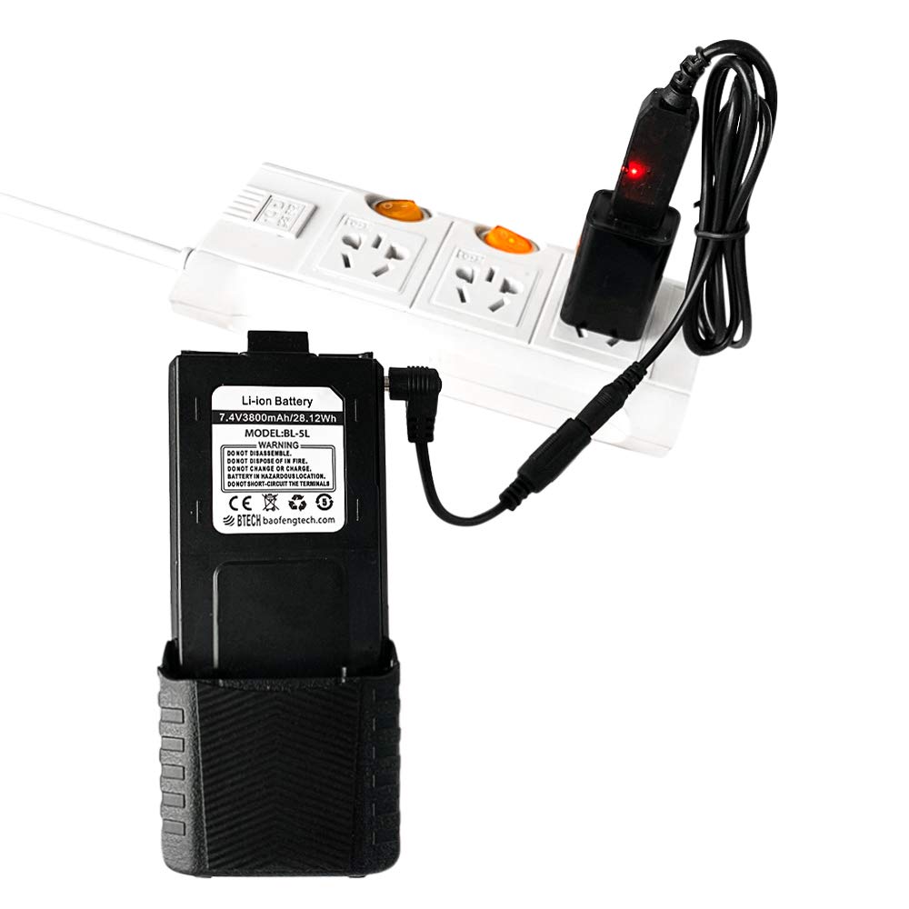 Bt1013 Usb Charging Cable Compatible With Bl-5L And Baofeng Extended Batteries, Includes Dual 2.5Mm Barrel Plug Adapters - Fast