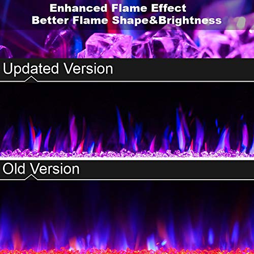 60'' Electric Fireplace In Wall Recessed And Wall Mounted 1500W Fireplace Heater And Linear Fireplace With Timer/Multicolor Flam