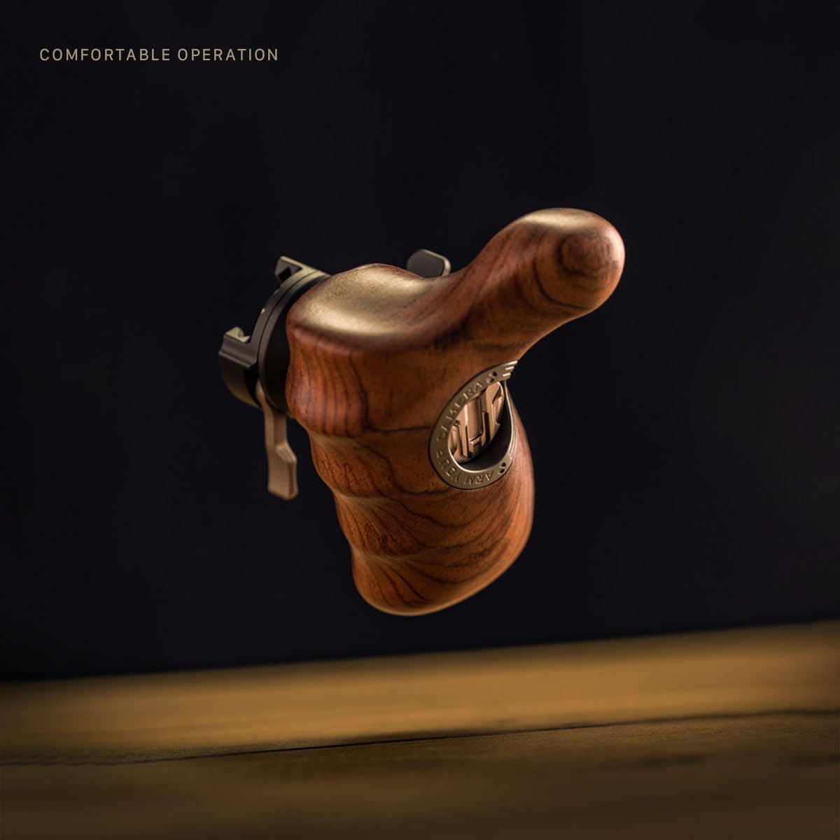 Tilta Advanced Side Wooden Handle | Black Walnut Wood & Aluminum Alloy Build | Quick Release Button | Left Side Handle (1/4 20' With Locating Pins   Type Xi)