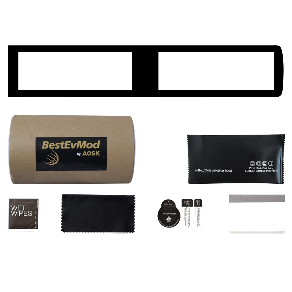 Bestevmod For Ioniq5 Screen Bezel Protector Accessories,Navigation Touchscreen Screen Brezel Compatible With Hyundai Ioniq 5 2022 2023 2024 Accessories (Upgraded Matte Black/Hd Screen Protector)