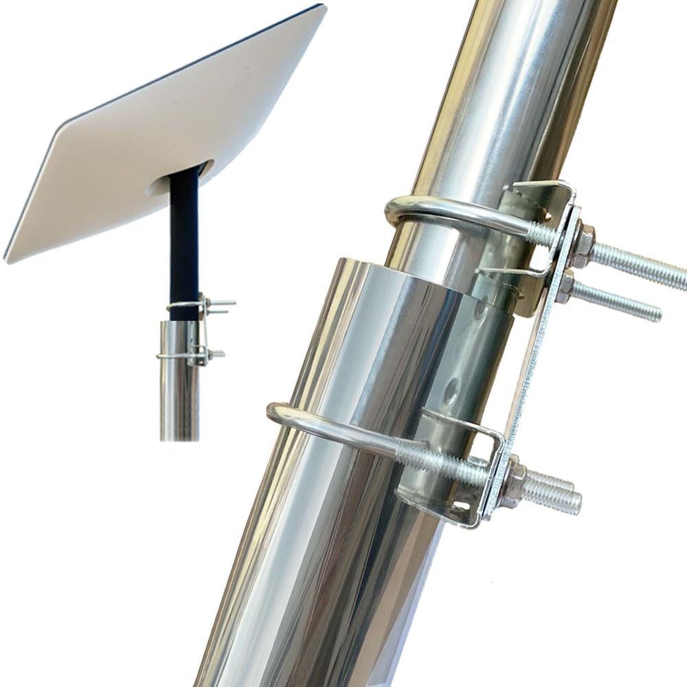 Fanrte U Bracket For Starlink Dish Pipe Adapter Mount Vertical Installation, Universal U Bolt Clamp Bracket Roof Mount Mast Pipe
