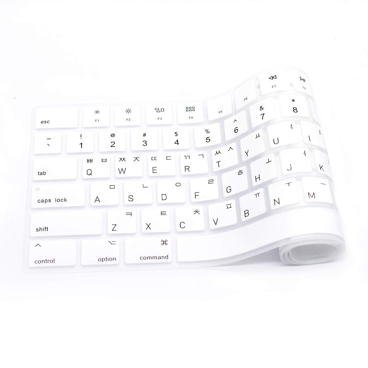 Wygch Korean Language White Ultra Thin Silicone Full Size Wireless Numeric Keyboard Cover Skin For Mac 2017 Magic Keyboard With