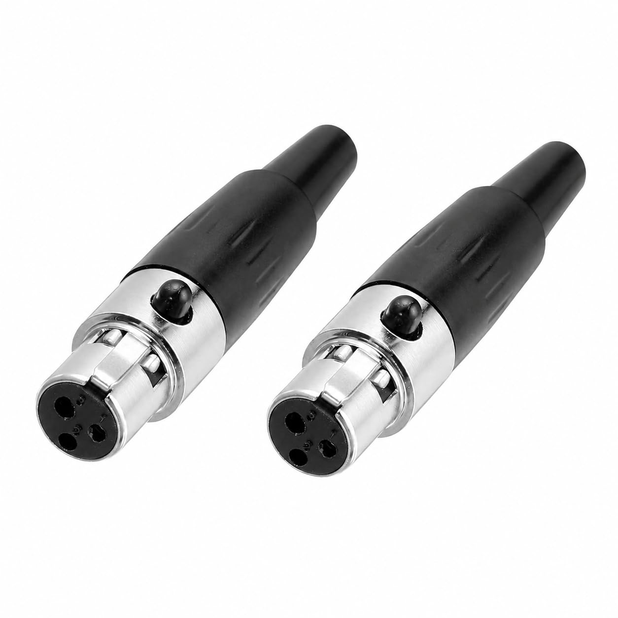 Docknetek 2Pack 3Pin Female Mini Xlr Connector, Ta4Fstyle Soldertype Jack Plug Replacement Cable End For Microphone, Audio M