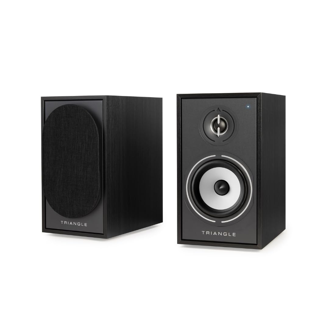 triangle - BOREA BR02 Connect Active Speakers - Bluetooth Bookshelf Speakers with 2X 50W Amplifier - HD Audio - Phono/Turntable