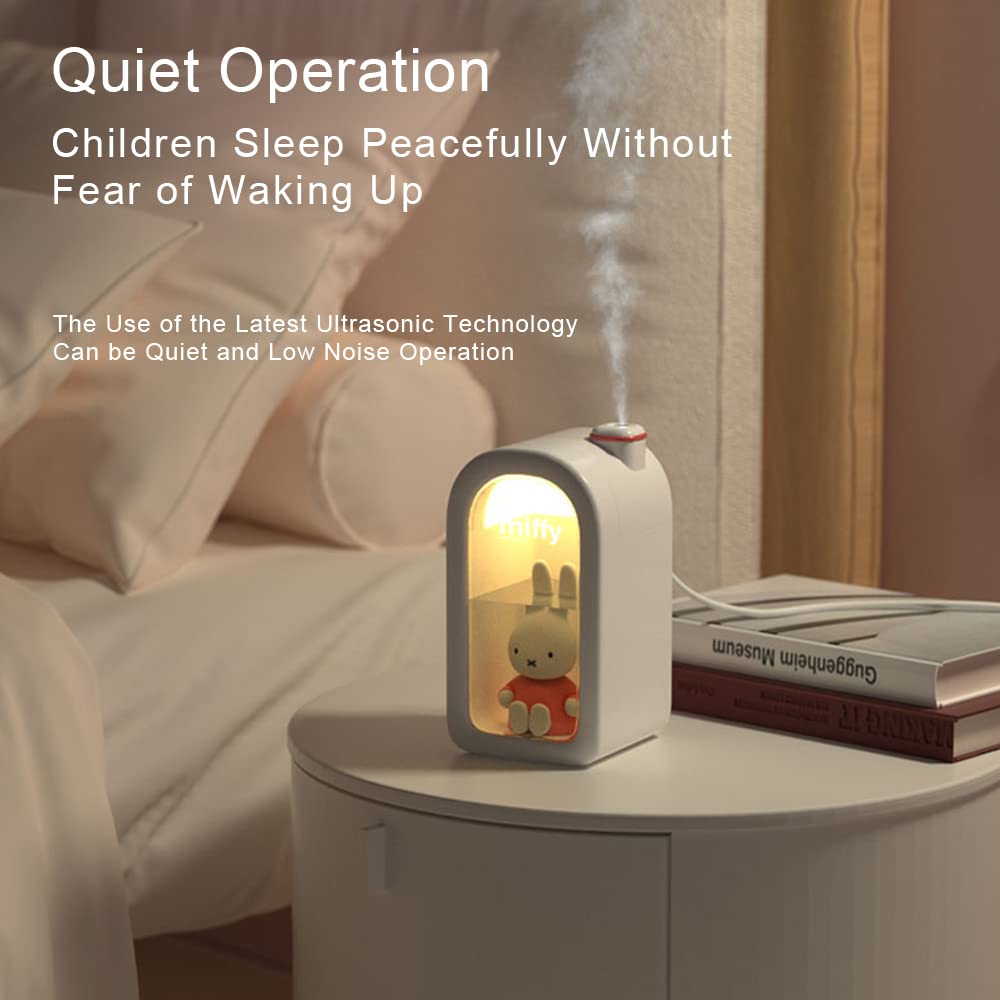 Mipow X Miffy Cool Mist Humidifier   Ultrasonic Quiet, Mini Cute Humidifier With Night Light, 380Ml Humidifiers For Bedroom/Babi