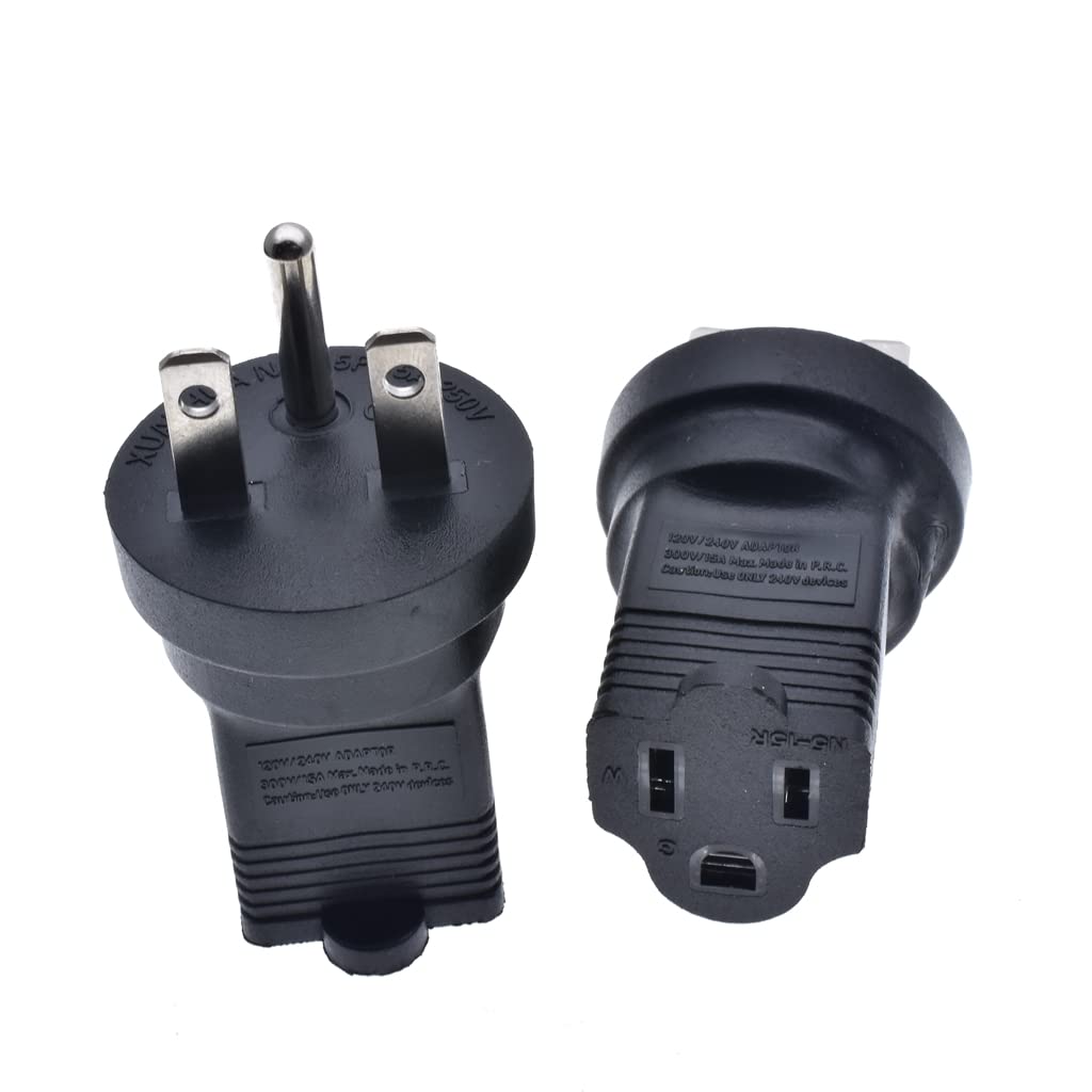 6 15P To 5 15R Power Adapter,Toptekits Nema6 15P Male To 5 15R Female Power Adaptor,Us 3 Pin To 5 15R Adaptor,15A 250V