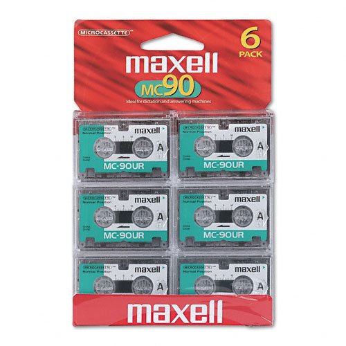 Maxell MC90 Dictation and Audio Cassette 90 Minute 6 Pack