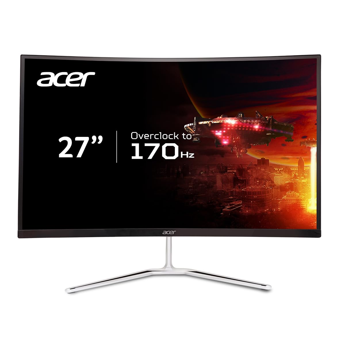 Acer 27'' Wqhd 2560 X 1440 1500R Curved Pc Gaming Monitor | Amd Freesync Premium | Up To 170Hz Refresh | 1Ms Vrb | Vesa Mount |