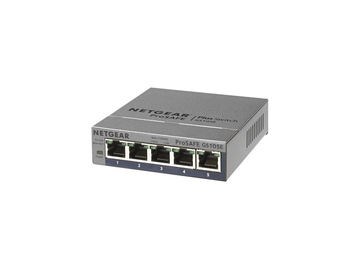 Netgear 5 Port Gigabit Ethernet Easy Smart Managed Switch (Gs105Ev2)   Managed, Desktop Or Wall Mount, And Limited Lifetime Prot