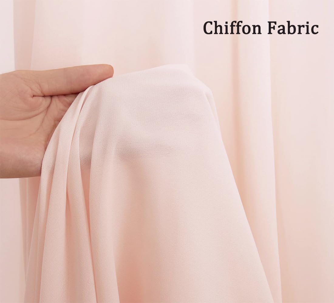 Wedding Arch Draping Fabric Blush 29'' X 20Ft Chiffon Fabric Sheer Drapes For Wedding Ceremony Arbor Engagement Party Bridal Sho