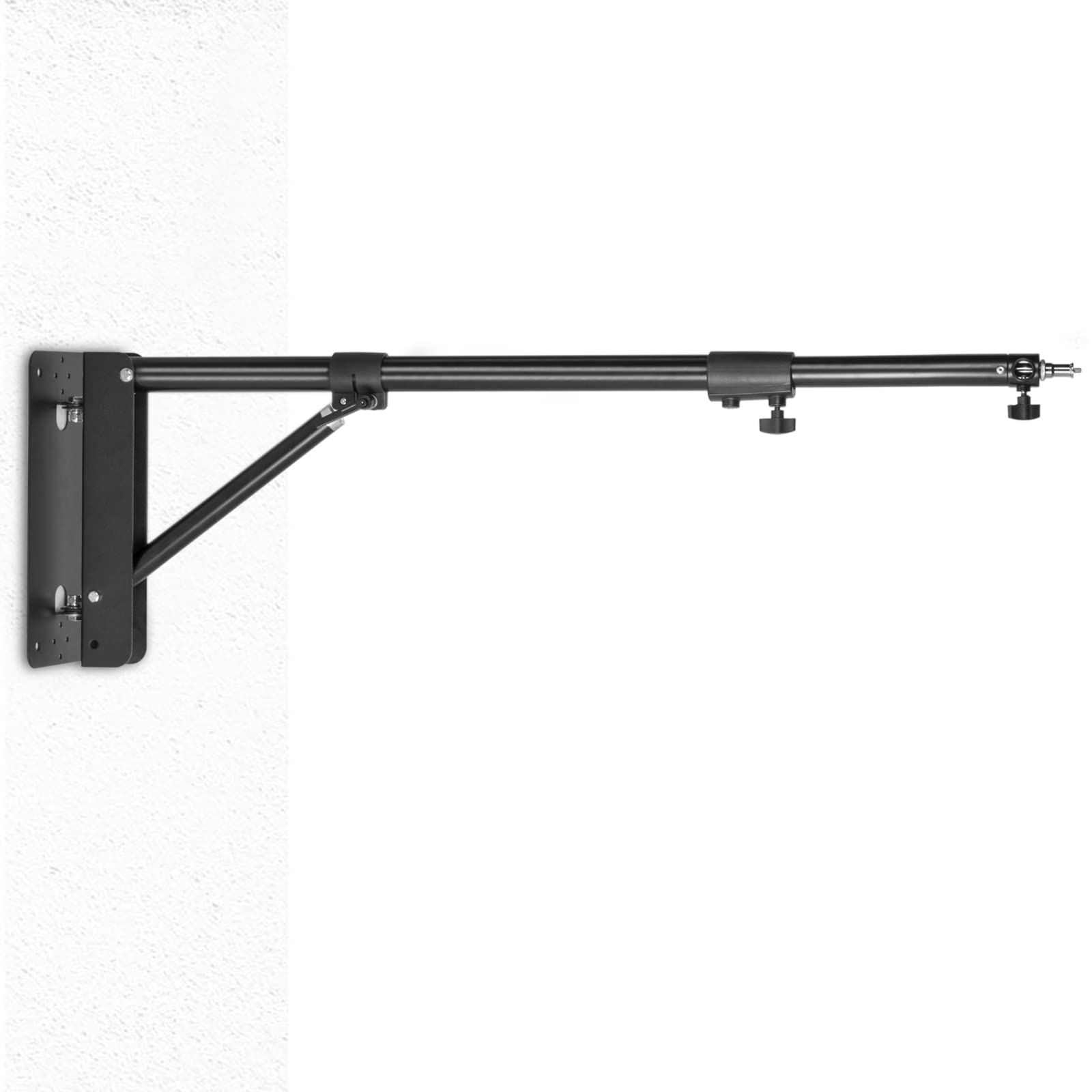 Fotoconic Wall Mount Triangle Boom Arm Light Stand 43.3Inch/110Cm, Ring Light Support 180 Flexible Rotation For Studio Video Lig