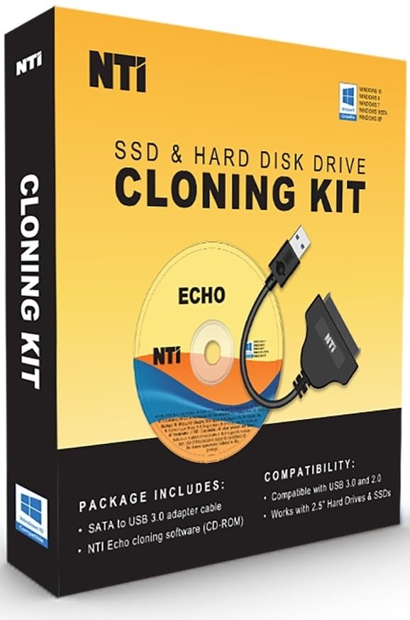 Nti Cloning Kit | New! Version 6 Of Nti Cloning Software | Best For Ssd And Hdd Upgrades | V6 Software Via Download | Sata To Us