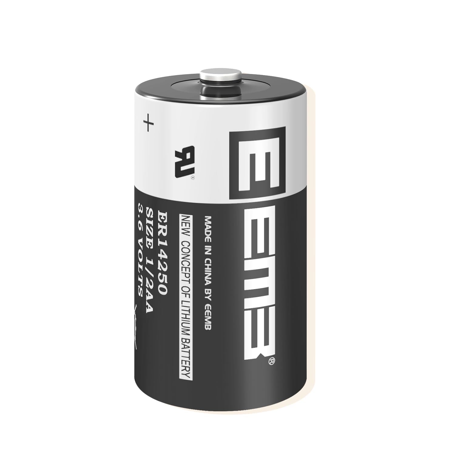 EEMB ER14250 Nonrechargeable 3.6V Lithium Battery LS14250 Li-SOCL2 1/2 AA Size 1200mAh High Capacity UL Certified Single-Use 3.6