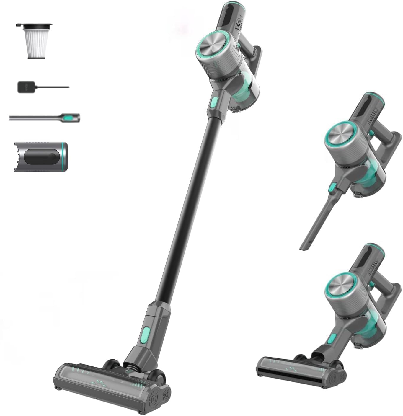 Wyze Cordless Vacuum S With 20Kpa Powerful Suction, Lightweight Stick With Hepa Filter, 300W Powerful Brushless Motor, 40Mins Ru