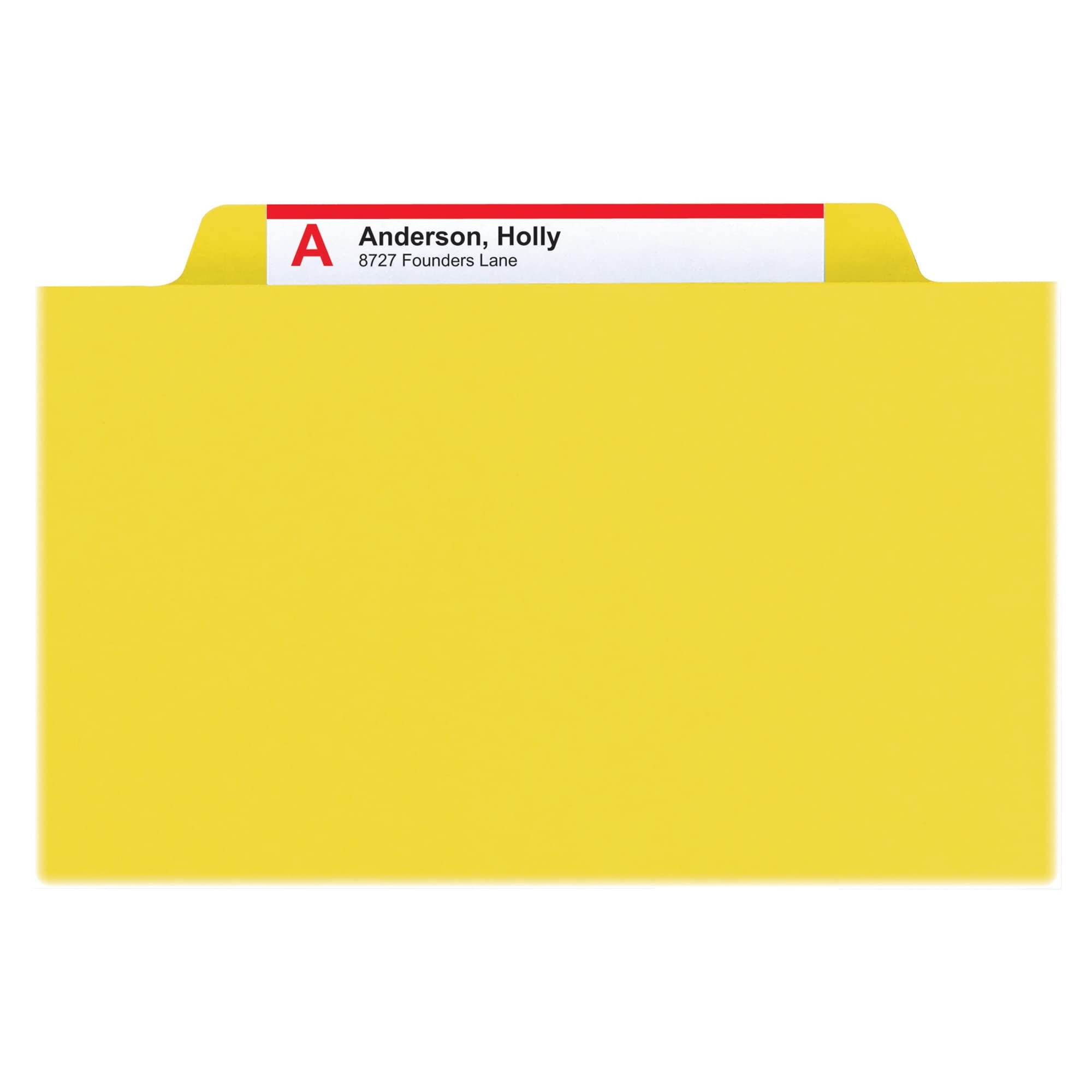 Smead Pressboard Classification File Folder With Safeshield Fasteners, 1 Divider, 2'' Expansion, Letter Size, Yellow, 10 Per Box