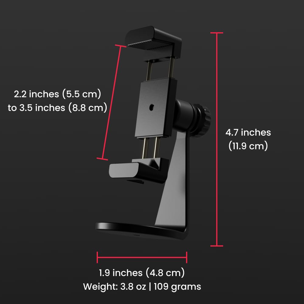 Pivo Smart Mount Adjustable 360 Vertical And Horizontal Smartphone Aluminum Holder Stand With Universal Clamp Adapter  Inch Thre