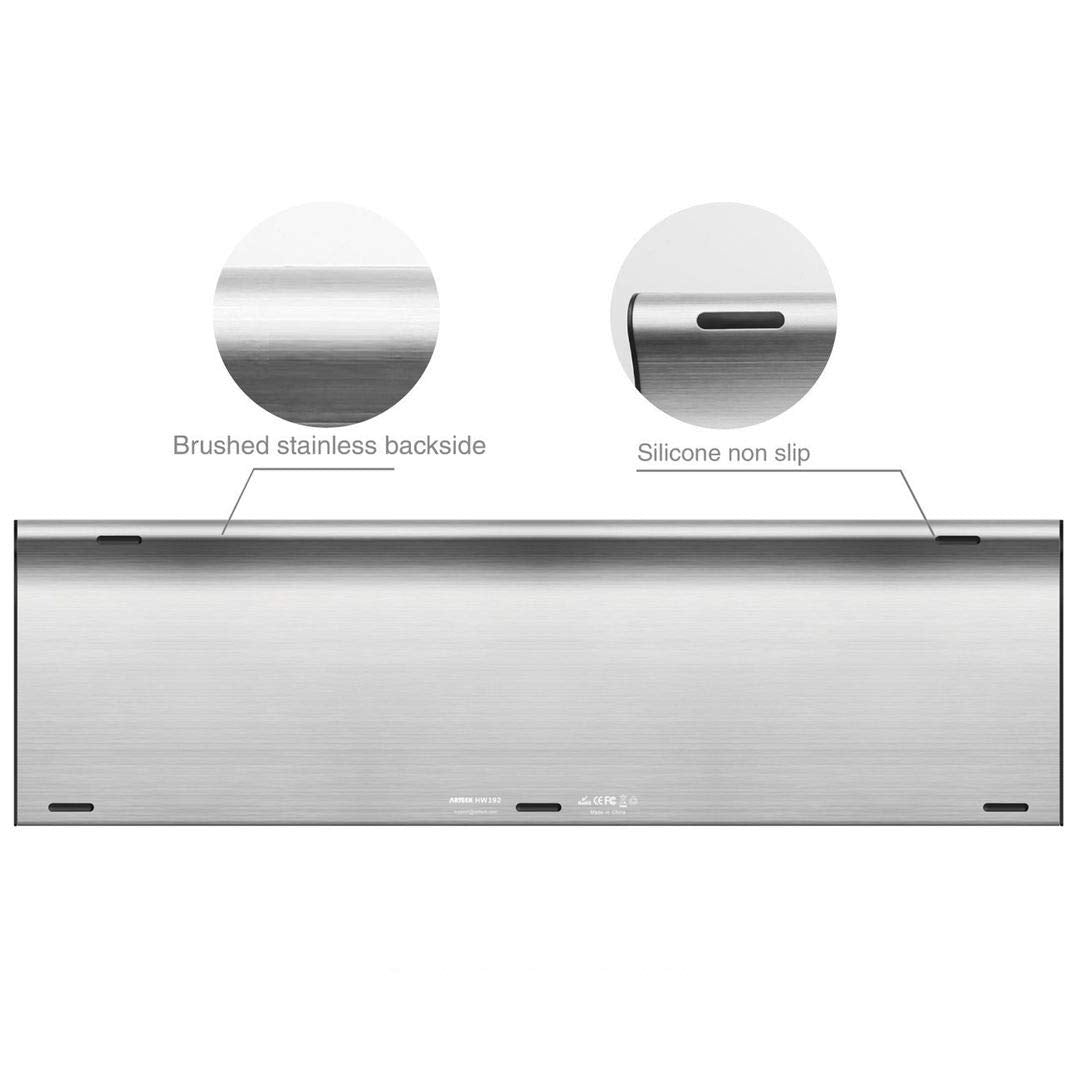 Arteck Hb192 Universal Bluetooth Keyboard Multi Device Stainless Steel Full Size Wireless Keyboard For Windows Ios Android Compu