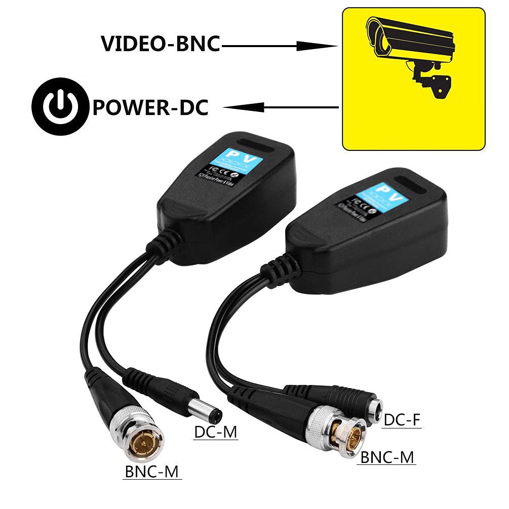 Passive Video Balun 12 Pairs Rj45 Transceiver Transmitter Hd Cvi/Tvi/Ahd/Cvbs With Dc Built In Transient Suppression Protection